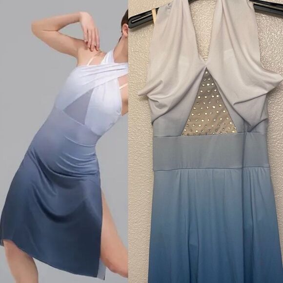 WEISSMAN Dance lyrical blue ombre Nothing Is As It Seems 14721 MA-Medium adult - Picture 1 of 13